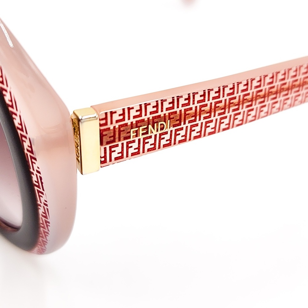 Fendi Oval Oversized Burgundy Logo Designer FF 7PHK8 Sunglasses - Picture 10 of 10